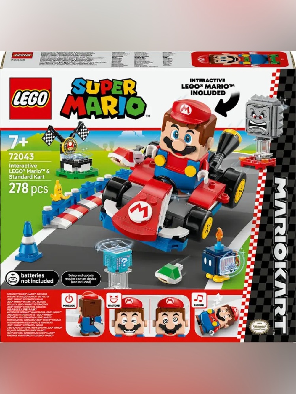 NEW IN BOX Mario Kart – Interactive LEGO Mario & Standard Kart 72043